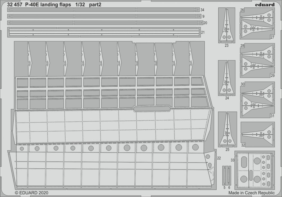 Eduard 32457 P-40E landing flaps 1/32 TRUMPETER – immagine 2