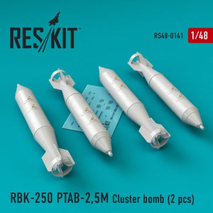 RESKIT RS48-0141 RBK-250 PTAB-2.5M Bombe à fragmentation (4 pièces) 1/48