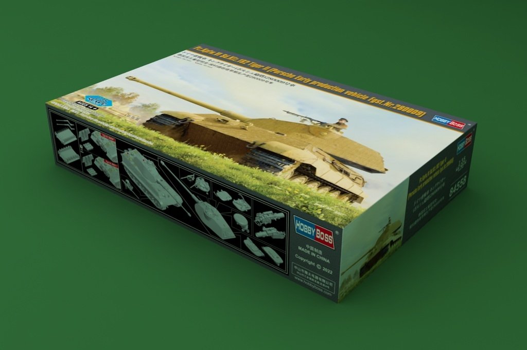 Hobby Boss 84558 Pz.Kpfw.VI Sd.Kfz.182 Tiger II Porsche Early production vehicle Fgst.Nr.280009 1/35 – zdjęcie 2