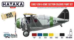 Hataka Hobby HTK-AS54 Early USN &amp;amp; USMC section Colors Set (6x17ml)