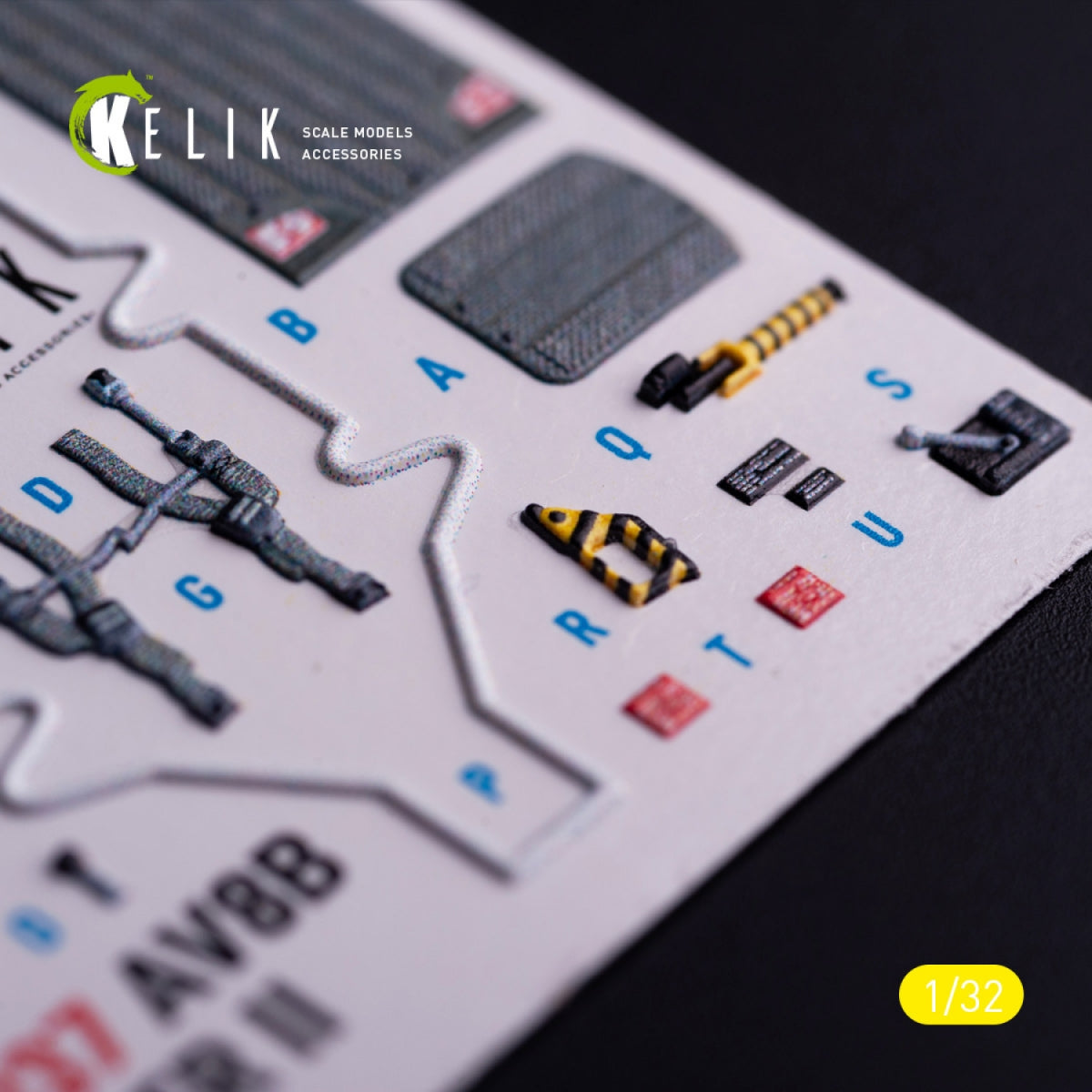 Kelik K32037 AV-8 Harrier - interior 3D decals for Trumpeter kit 1/32