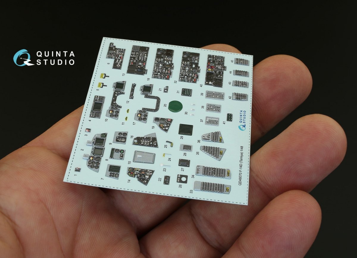 Quinta Studio QD48070 F-14D 3D-Printed &amp;amp; coloured Interior on decal paper (for Tamiya kit) 1/48 – immagine 5
