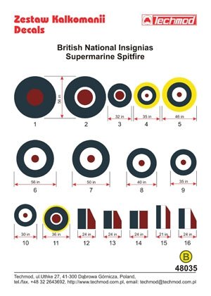 Techmod 48035 - British National Insignias - Supermarine Spitfire 1/48 – zdjęcie 2