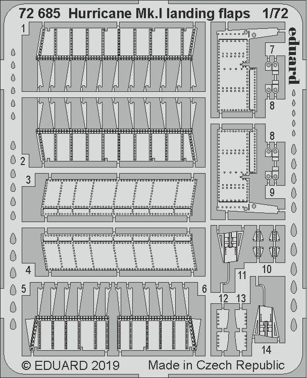 Eduard 72685 Hurricane Mk. And landing flaps 1/72 ARMA HOBBY