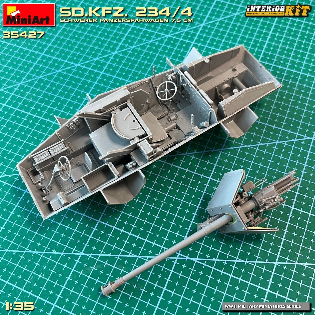 MiniArt 35427 Sd.Kfz. 234/4 SCHWERER PANZERSPÄHWAGEN 7,5 cm. INTERIOR KIT 1/35 – Bild 5