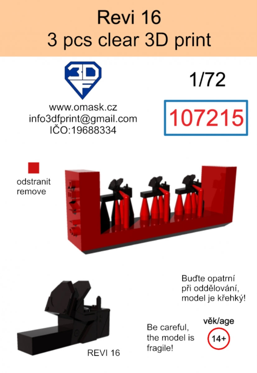 Omask 107215 Revi 16 clear 3D print (3 pcs) 1/72 – imagen 2