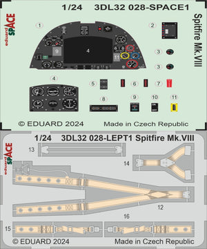 Eduard 3DL32028 Spitfire Mk.VIII SPACE AIRFIX 1/24 – immagine 3