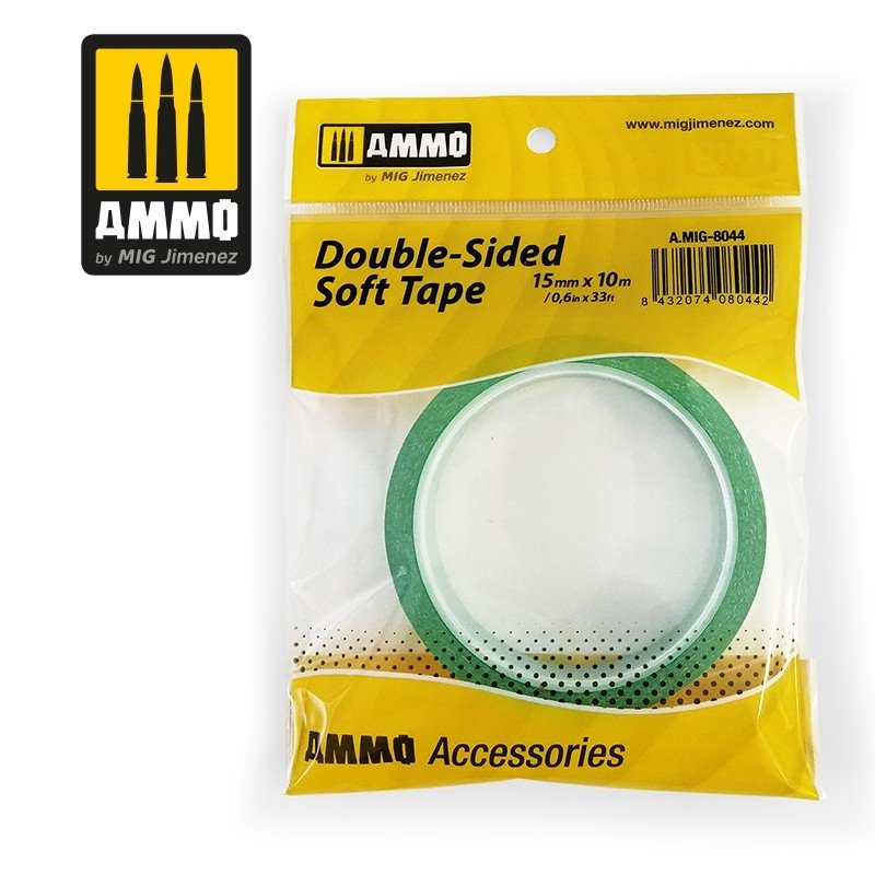 AMMO de Mig Jimenez 8044 Ruban adhésif double face souple (15 mm x 10 m)