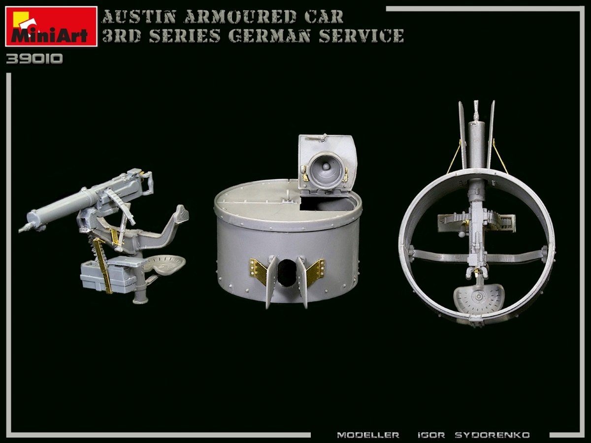Miniart 39010 AUSTIN ARMOURED CAR 3rd SERIES: GERMAN, AUSTRO-HUNGARIAN, FINNISH SERVICE. INTERIOR KIT 1/35 – immagine 6