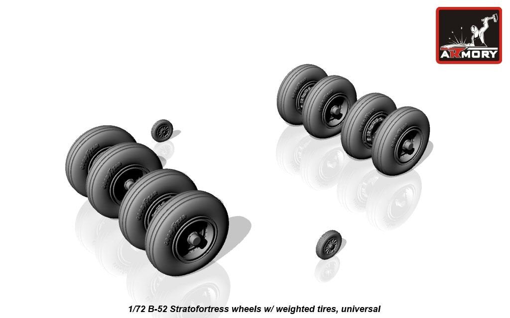 Armory Models AW72316 B-52 Stratofortress wheels w/ weighted tyres 1/72 – immagine 4