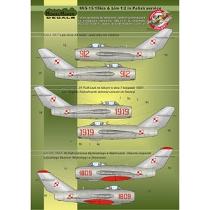ModelMaker Decals D48023 MiG-15/15bis &amp;amp; Lim-1/2 in Polish service – immagine 2
