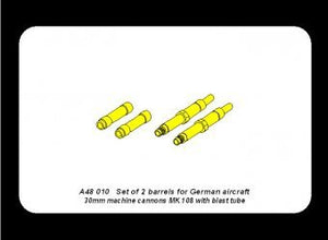 Aber A48 010 Set of 2 barrels for German aircraft 30mm machine cannons MK 108 with blast tube 1/48 – zdjęcie 5