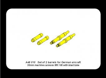 Aber A48 010 Set of 2 barrels for German aircraft 30mm machine cannons MK 108 with blast tube 1/48 – zdjęcie 5