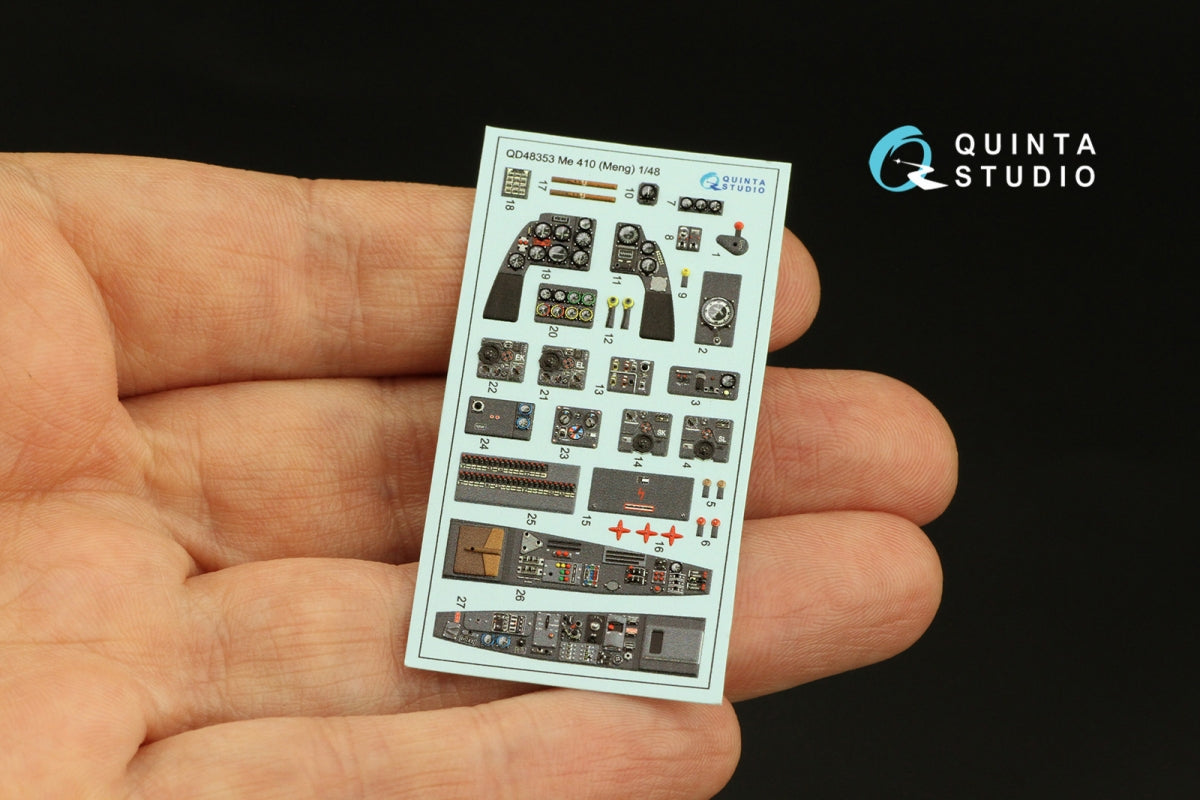 Quinta Studio QD48353 Me 410 3D-Printed &amp;amp; coloured Interior on decal paper (Meng) 1/48 – Bild 5