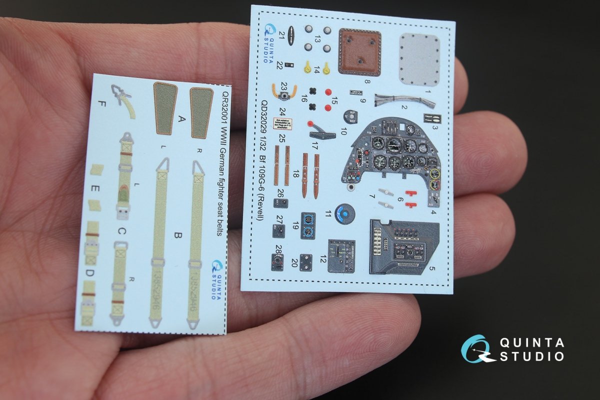 Intérieur imprimé en 3D et coloré sur papier décalcomanie Quinta Studio QD32029 Bf 109G-6 (pour maquette Revell) 1/32 – image 2