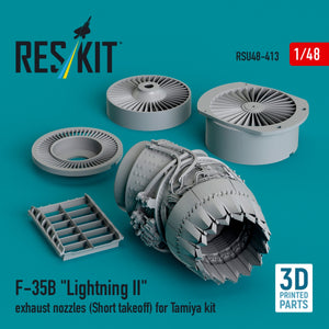 RESKIT RSU48-0413 F-35B &amp;quot;Lightning II&amp;quot; exhaust nozzle (Short takeoff) for Tamiya kit (3D printed) 1/48 – immagine 2
