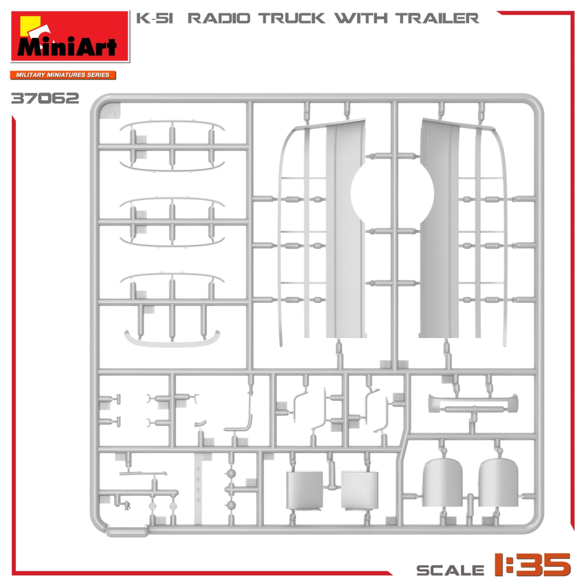 Miniart 37062 K-51 RADIO TRUCK WITH TRAILER 1/35 – Bild 15