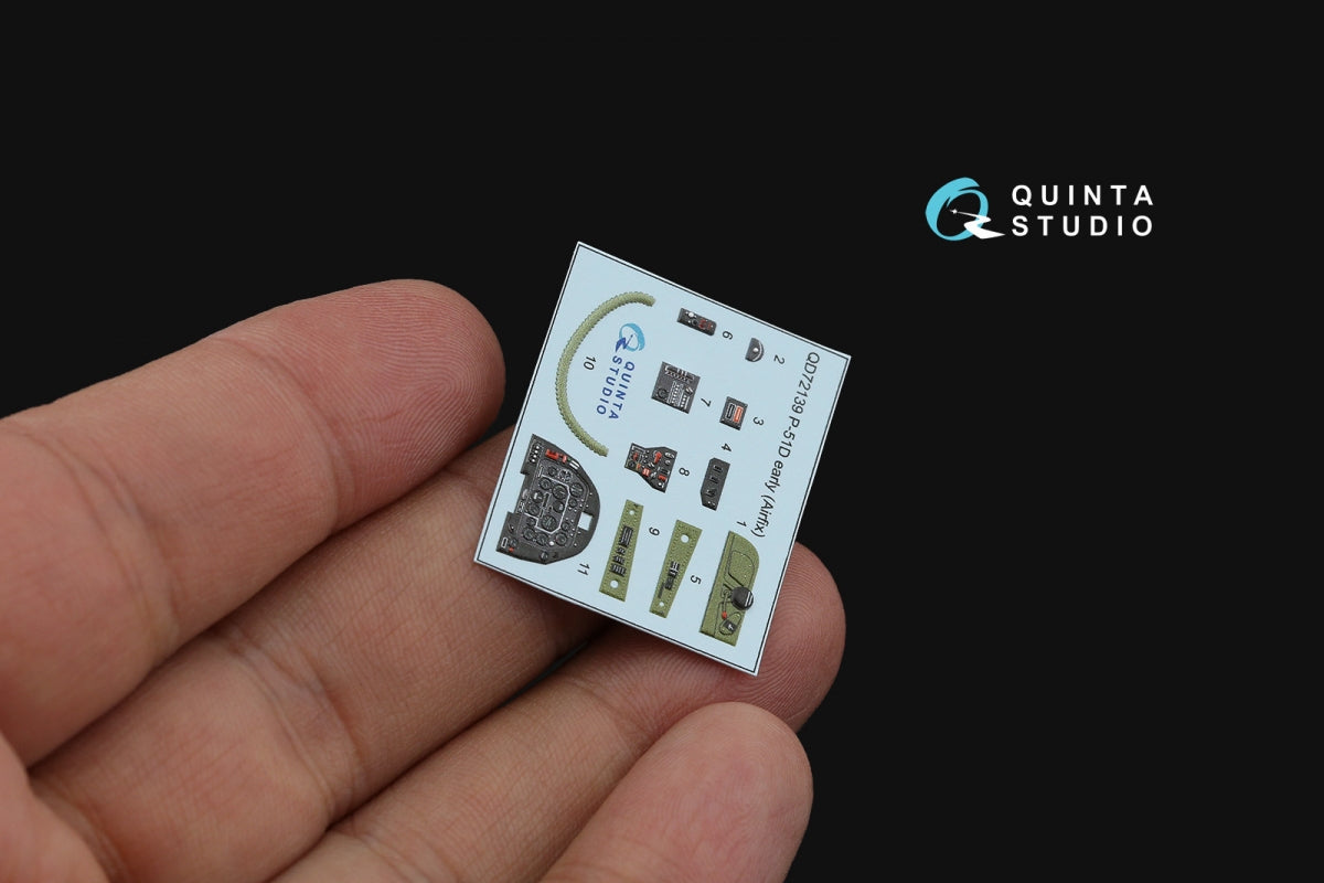 Quinta Studio QD72139 P-51D early 3D-Printed coloured Interior on decal paper (Airfix) 1/72 – Bild 5
