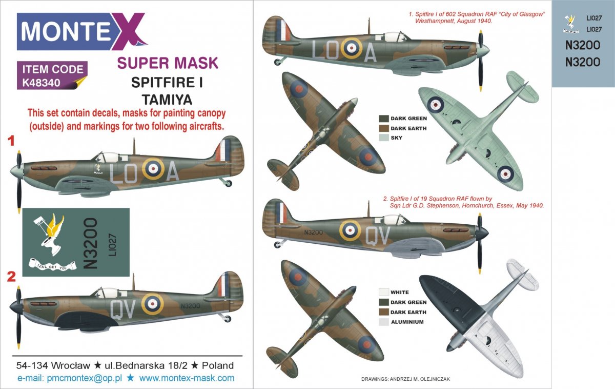 Montex K48340 SPITFIRE I 1/48