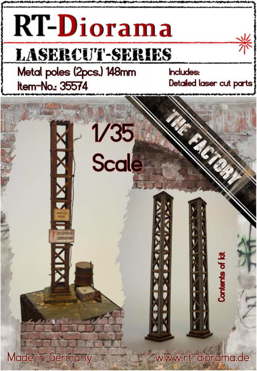 Poteaux métalliques RT-Diorama 35574 (2 pièces) 148 mm 1/35