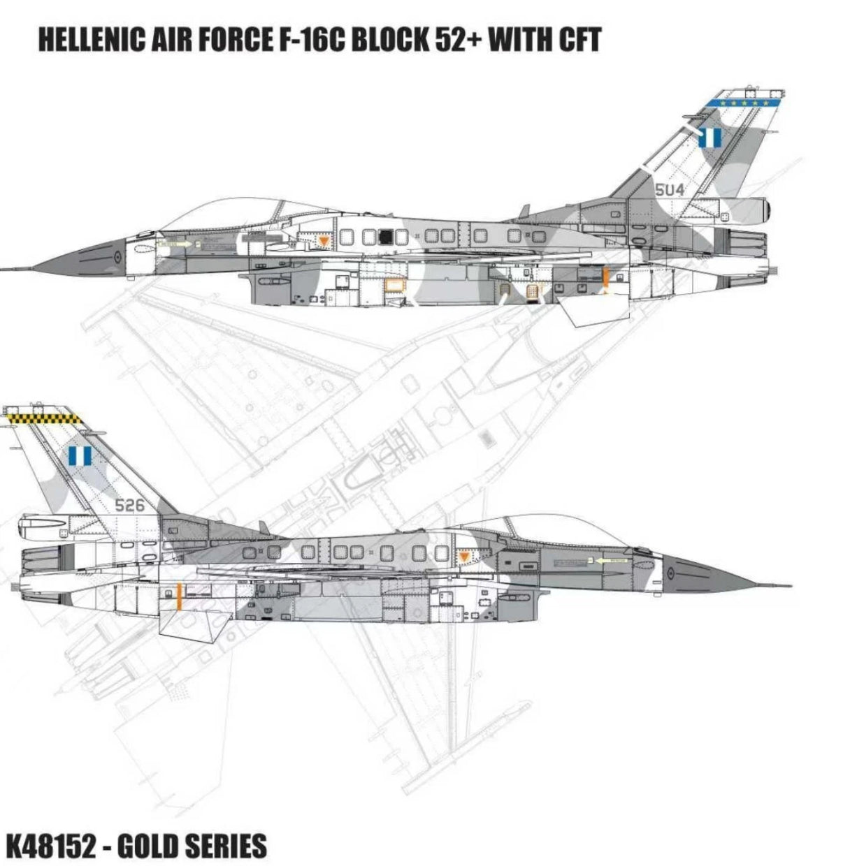 Kinetic 48152 Lockheed Martin F-16 C Block 52+ with CFT in Hellenic Air Force Service (Gold Series) 1/48 – imagen 2