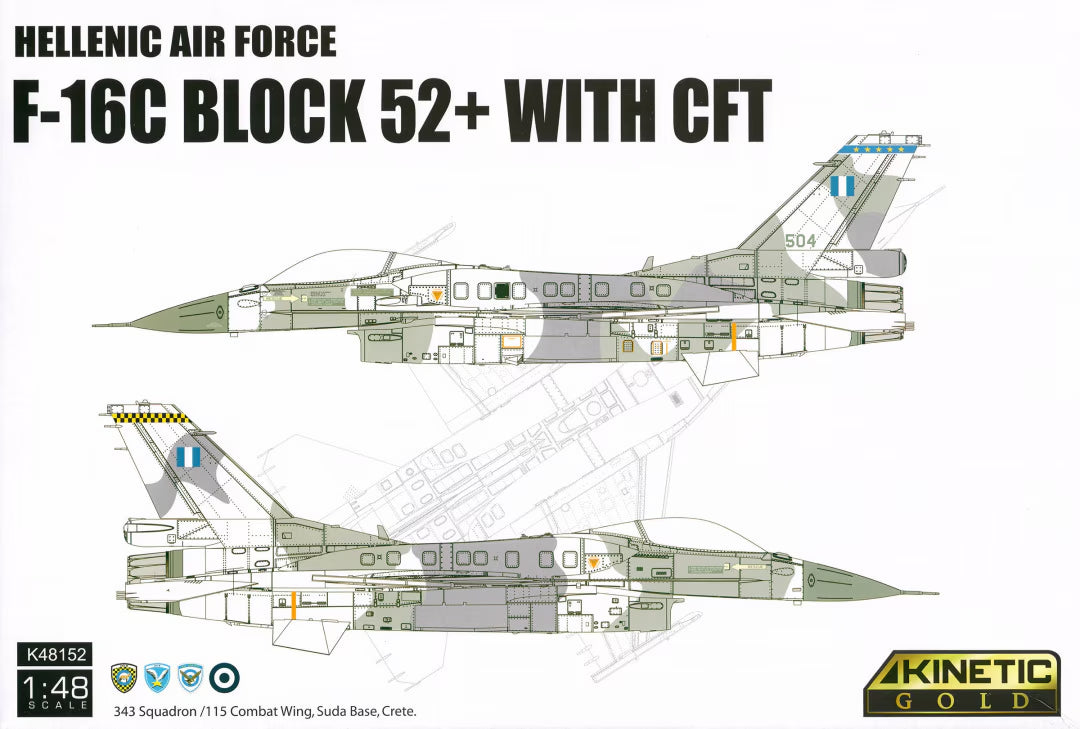 Kinetic 48152 Lockheed Martin F-16 C Block 52+ with CFT in Hellenic Air Force Service (Gold Series) 1/48