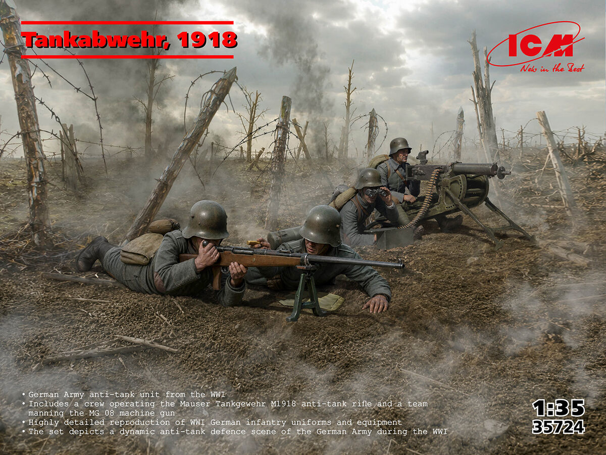 ICM 35724 Tankabwehr 1918 (4 Figures) 1/35