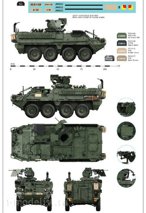 Border Model TK-7015 Stryker M1127 RV with Rear M240B and HF Antenna 1/72 – immagine 5