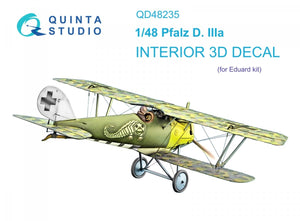 Quinta Studio QD48235 Pfalz D.IIIa 3D-Printed &amp;amp; coloured Interior on decal paper (Eduard) 1/48