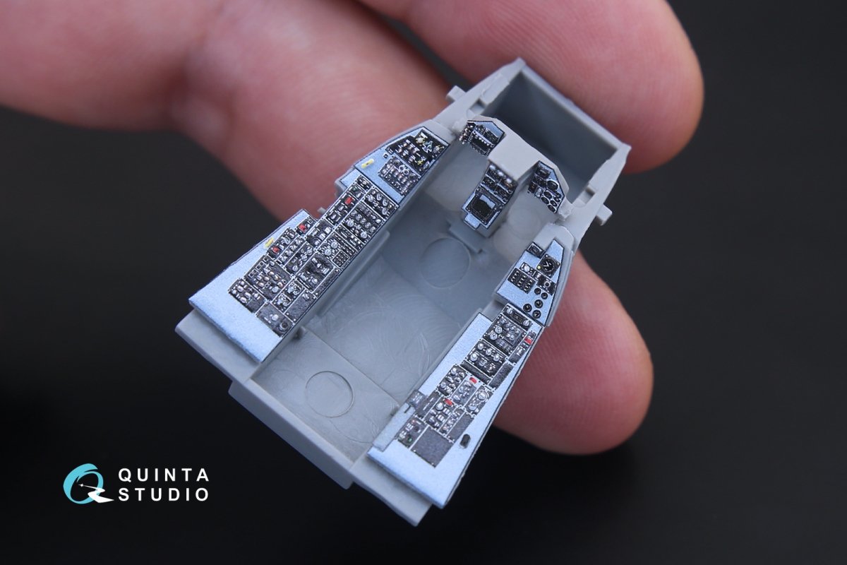Quinta Studio QD48167 F-16A 3D-Printed &amp;amp; coloured Interior on decal paper (for Kinetic kit) 1/48 – immagine 3