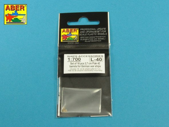 Aber 1/700L-40 Set of 16 pcs 3,7 cm Flak 42 gun barrels for German war ships 1/700 – immagine 4