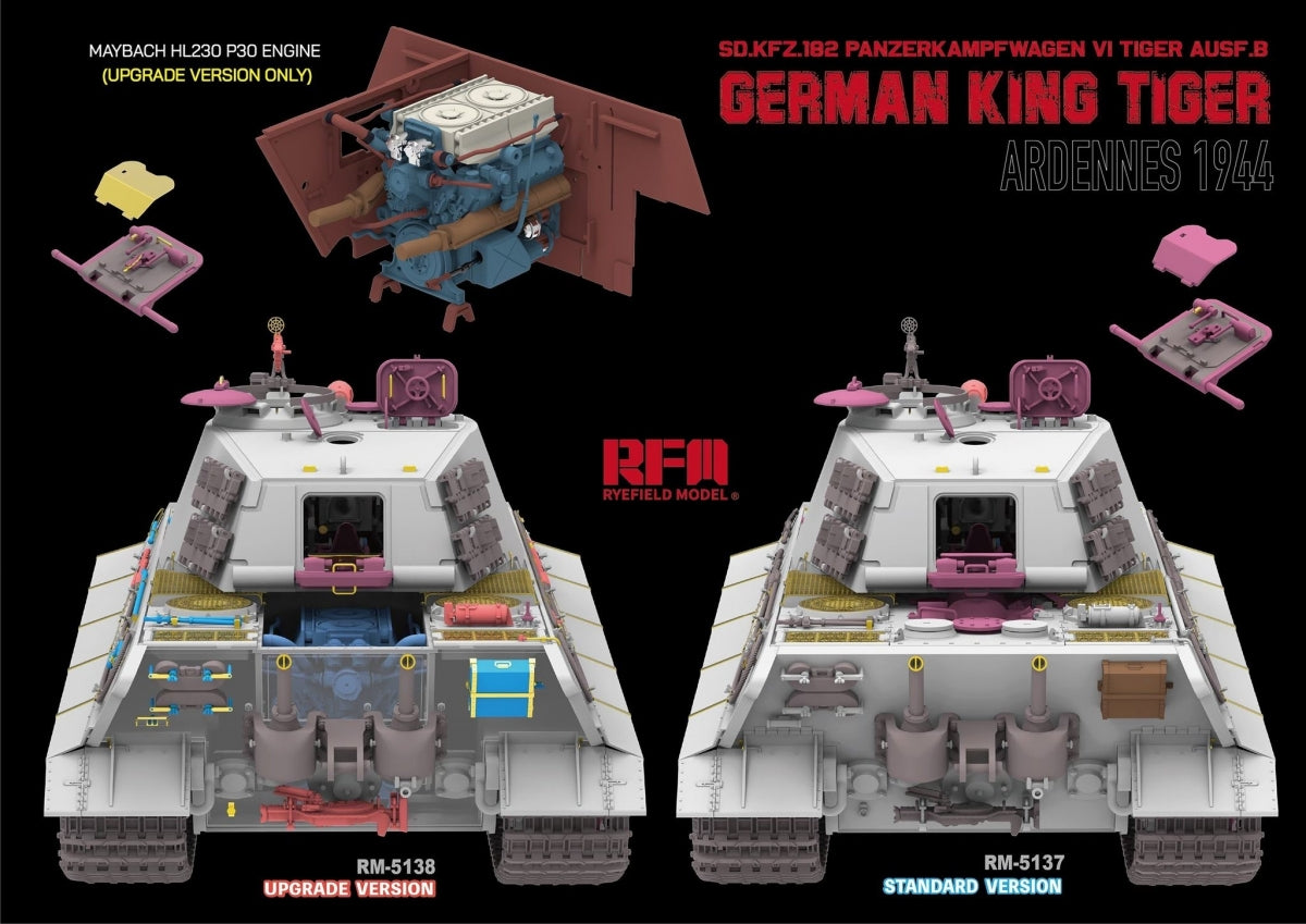 Rye Field Model 5137 German King Tiger Pz.Kpfw. VI Ausf. B Ardennes 1944 Standart Version 1/35 – immagine 5
