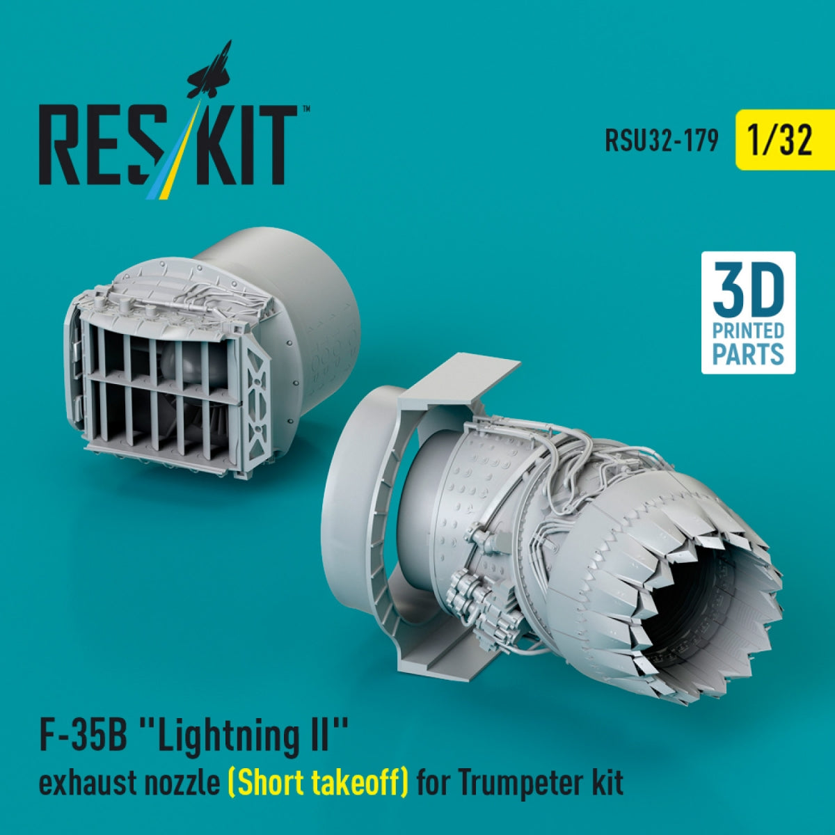 RESKIT RSU32-0179 F-35B "Lightning II" exhaust nozzle (Short takeoff) for Trumpeter kit (3D printed) 1/32