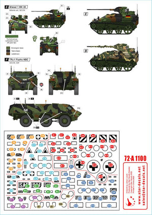 Star Decals 72-A1100 ISAF-Afghanistan # 1. GECON - Peacekeepers from Germany. Wiesel I MK 20, Fuchs APC, Fuchs NBC, Fuchs Sanität vehicle. 1/72 – immagine 3