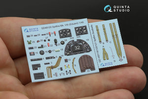 Quinta Studio QD48120 Spitfire Mk.VIII 3D-Printed &amp;amp; colored Interior on decal paper (Eduard) 1/48 – image 2