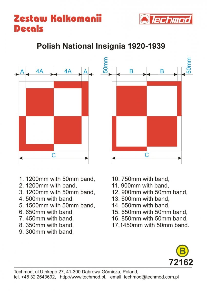 Techmod 72162 Polish Insignia 1920-39 1/72