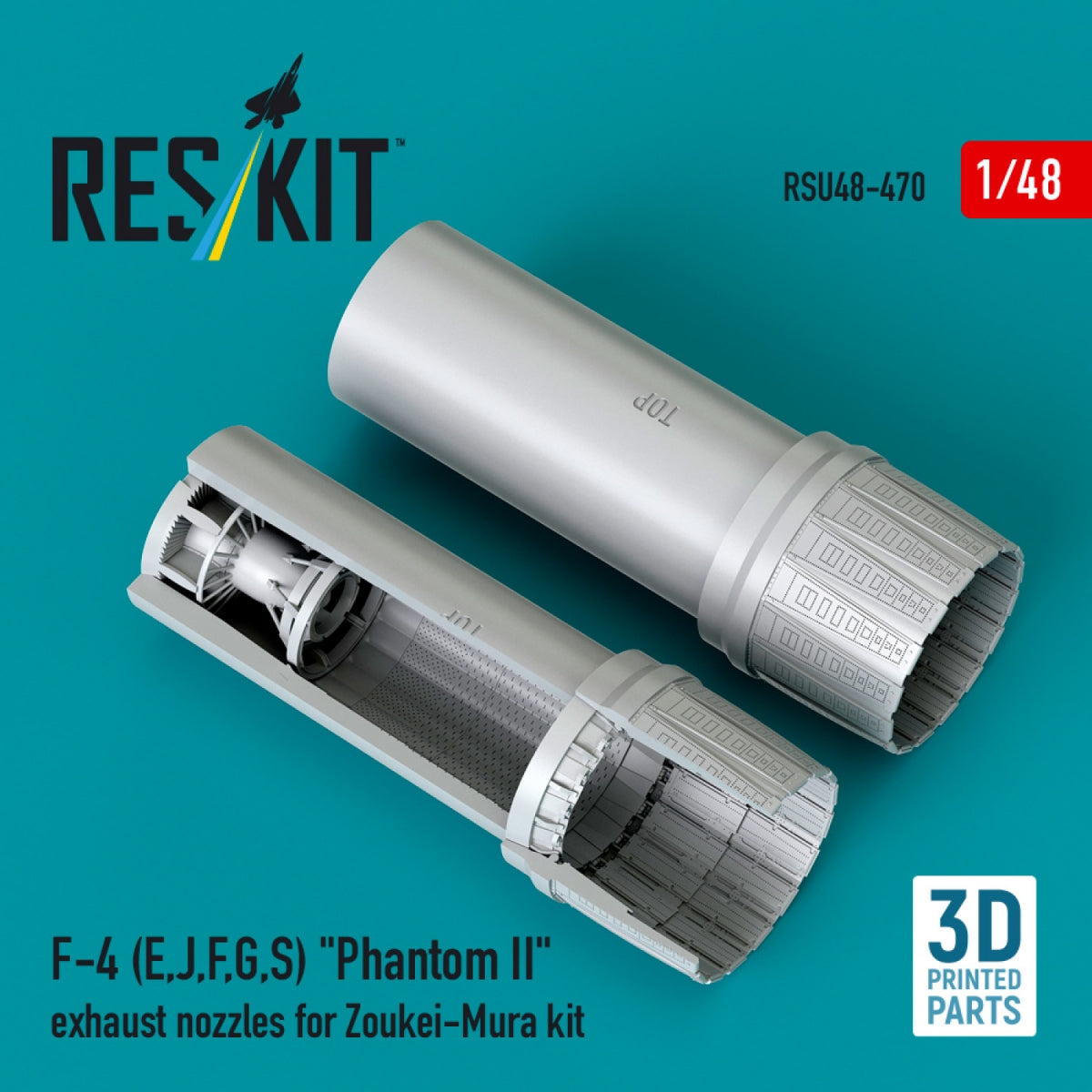 RESKIT RSU48-0470 F-4 (E, J, F, G, S) "Phantom II" exhaust nozzles for Zoukei-Mura kit (3D Printed) 1/48