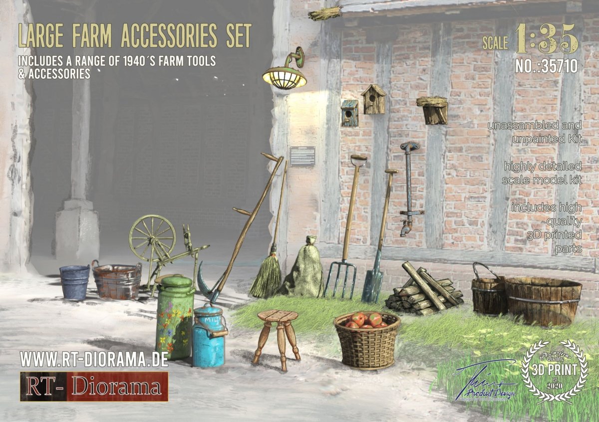 RT-Diorama 35710 Grand ensemble d'accessoires de ferme 1/35