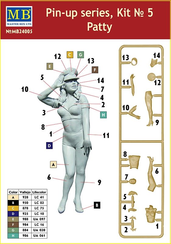Master Box 24005 Pin-up series Kit No. 5 Patty 1/24 – immagine 3