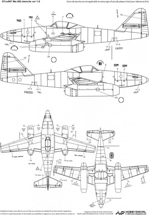 HobbyDecal ST48007V1 Me-262 Stencils ver 1 1/48 – Bild 2