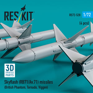 RESKIT RS72-0520 Skyflash (RB71/Av.71) missiles (4 pcs) (3D Printed) 1/72 – immagine 3