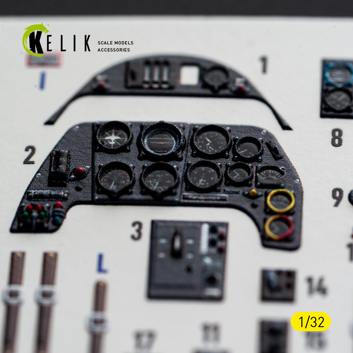 KELIK K 32056 Bf-109 G2/4 - interior 3D decals for Revell kit 1/32 – Bild 3