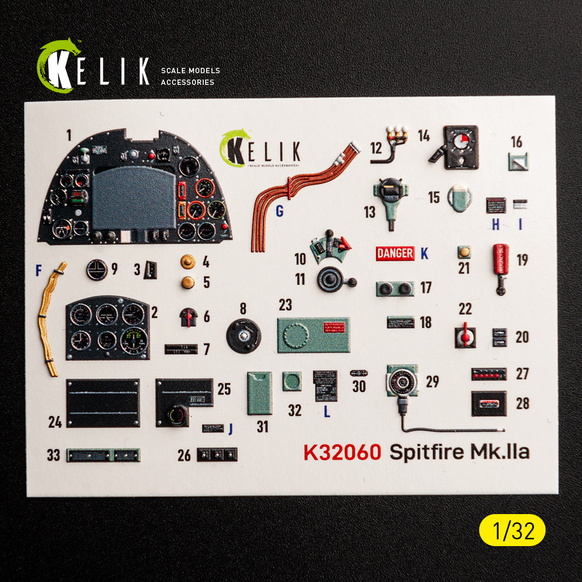 KELIK K32060 Spitfire Mk.11a - interior 30 decals for Revell kit 1/32 – immagine 3