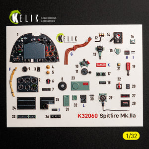 KELIK K32060 Spitfire Mk.11a - interior 30 decals for Revell kit 1/32 – immagine 3