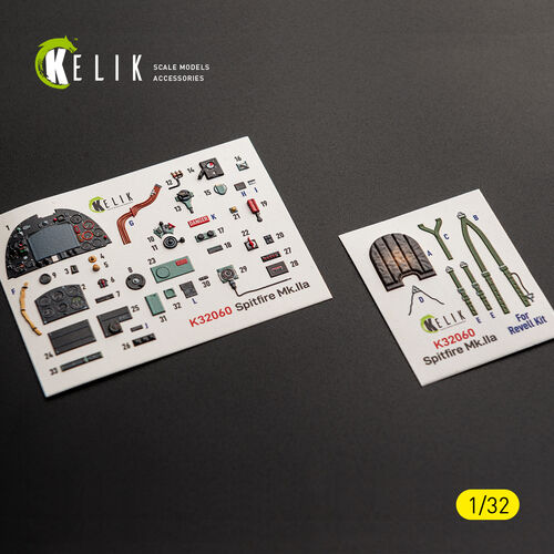KELIK K32060 Spitfire Mk.11a - interior 30 decals for Revell kit 1/32
