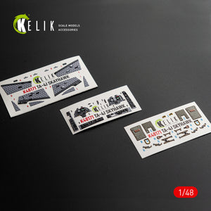 KELIK K48171 TA-4J SKYHAWK - interior 3D decals for Hasegawa kit 1/48