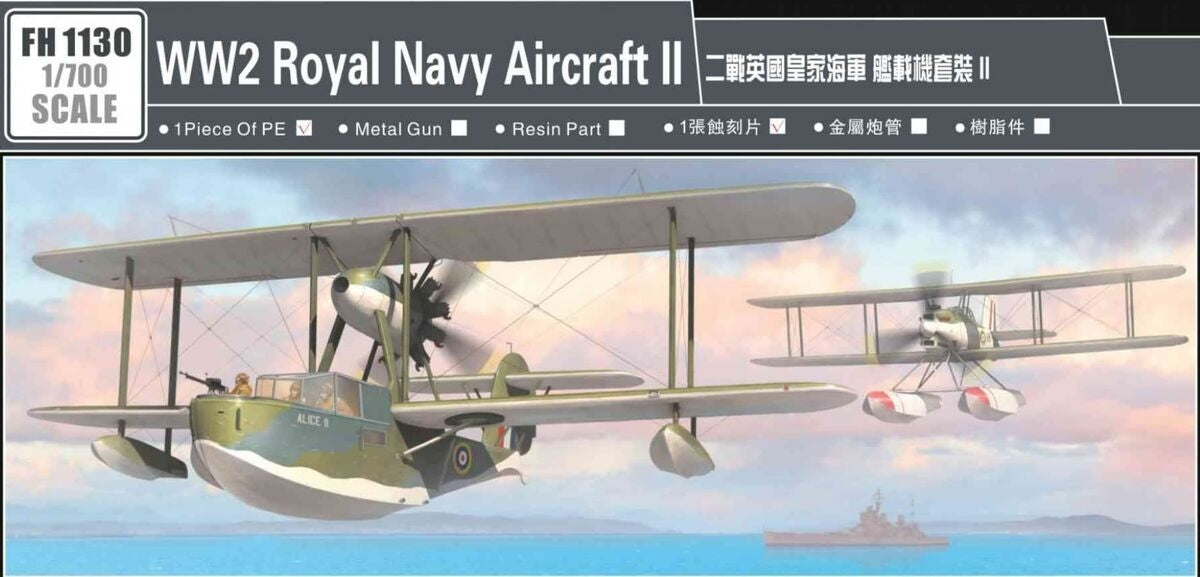 FlyHawk Model FH1130 WW2 Royal Navy Aircraft II Includes 6 Supermarine Walrus &amp;amp; 6 Fairey Seafox 1/700