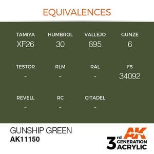 AK Interactive AK11150 GUNSHIP GREEN – STANDARD 17ml – immagine 3