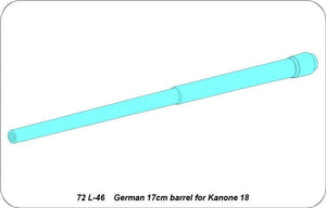 Aber 72L-46 Lufa 17cm do niemieckiej armaty typu18 / German 17cm barrel for Kanone 18 1/72 – immagine 3