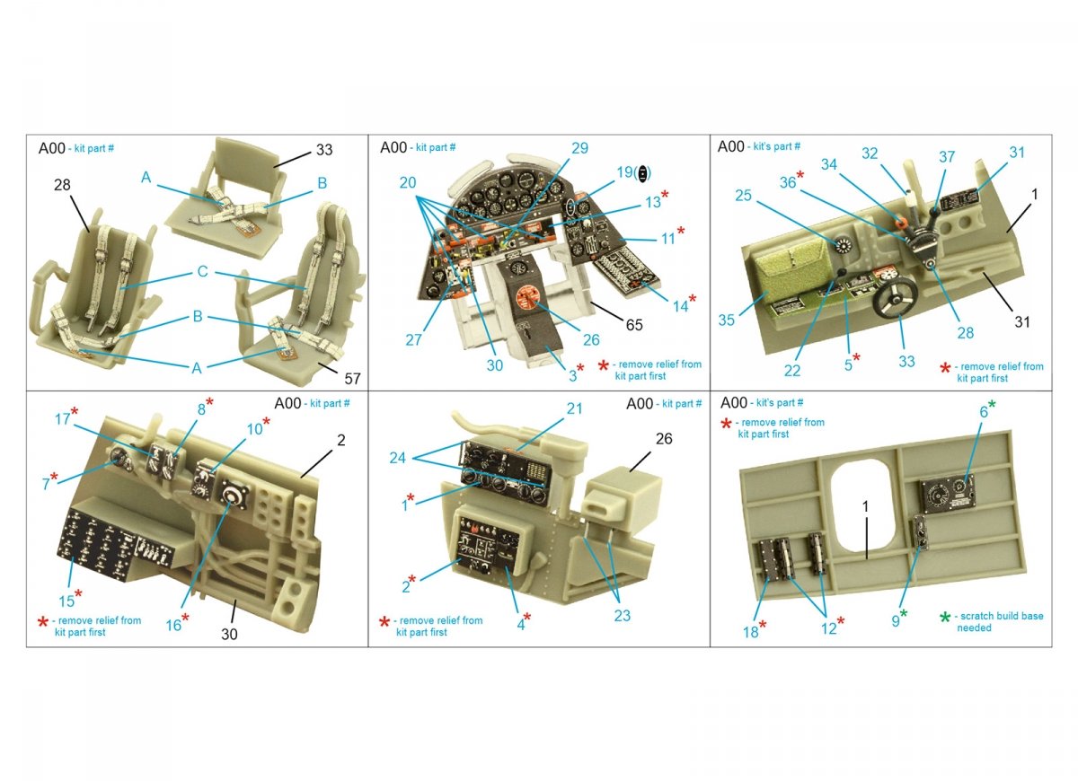 Quinta Studio QD48359 TBF-1 Avenger 3D-Printed &amp;amp; coloured Interior on decal paper (Academy) 1/48 – immagine 2